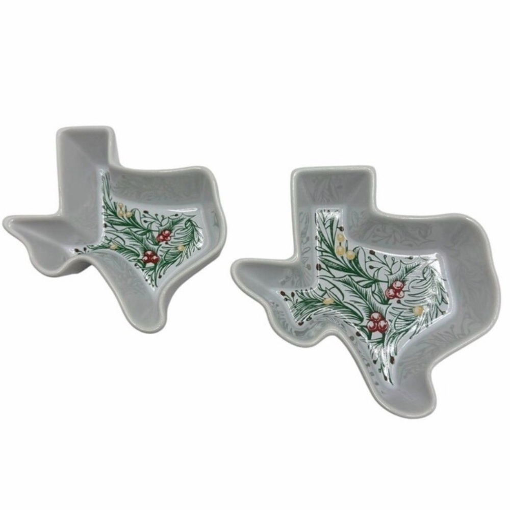 Texas shaped Christmas Ramekins set‎ of 2